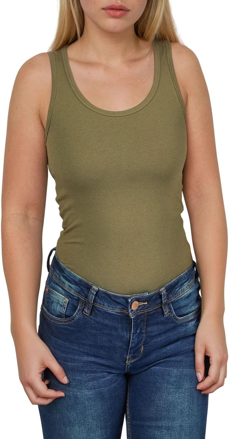 Detalle 2 de ONLY Tank Top Damen – 4er Pack Basic Trägershirt aus Baumwolle-Stretch (Slim Fit)