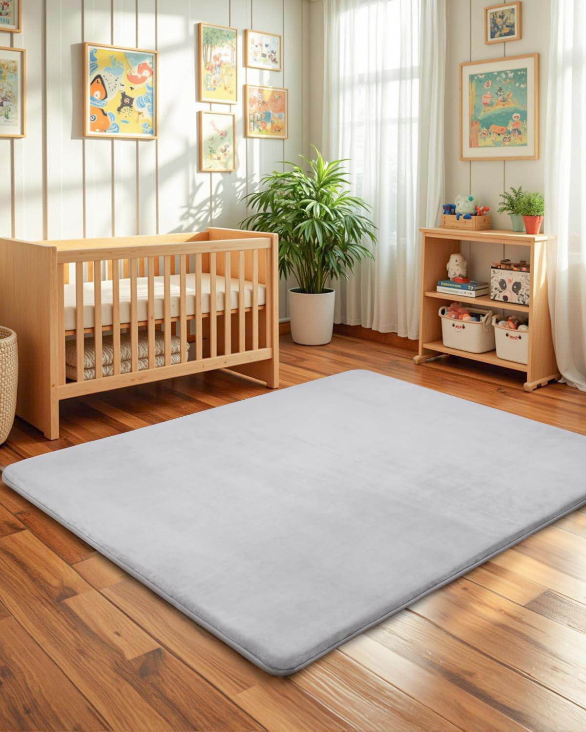 Thumbnail 1 de Favodormir Dicke Krabbelmatte Baby 150×180×3 cm (3 cm Schaum, rutschfeste Unterseite) – Grau