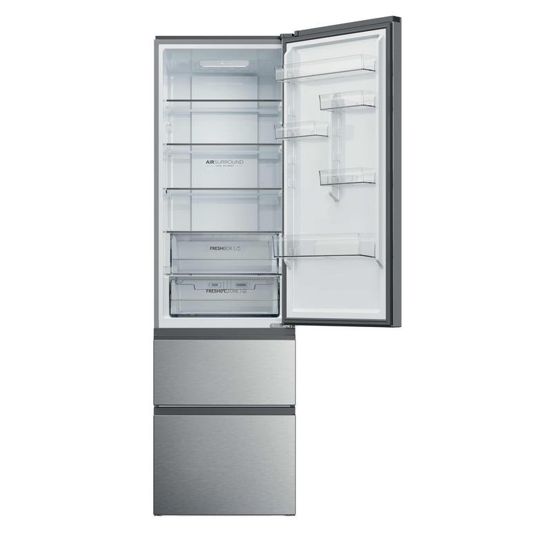 Thumbnail 1 de Haier HTR3620ENMG: Frigorífico Combi Total No Frost 414 L en plata