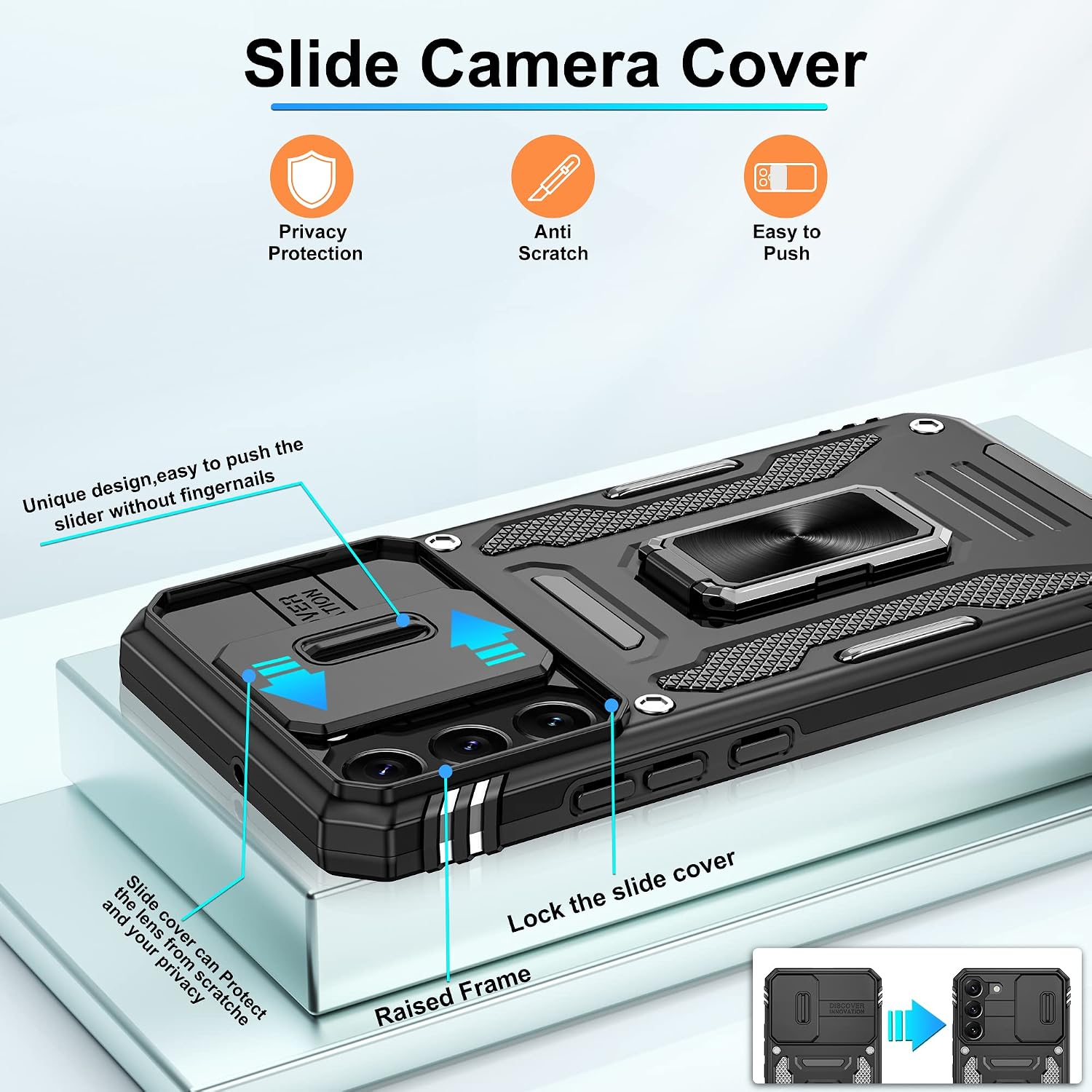 Detalle de Samsung S22 Plus case with ring kickstand