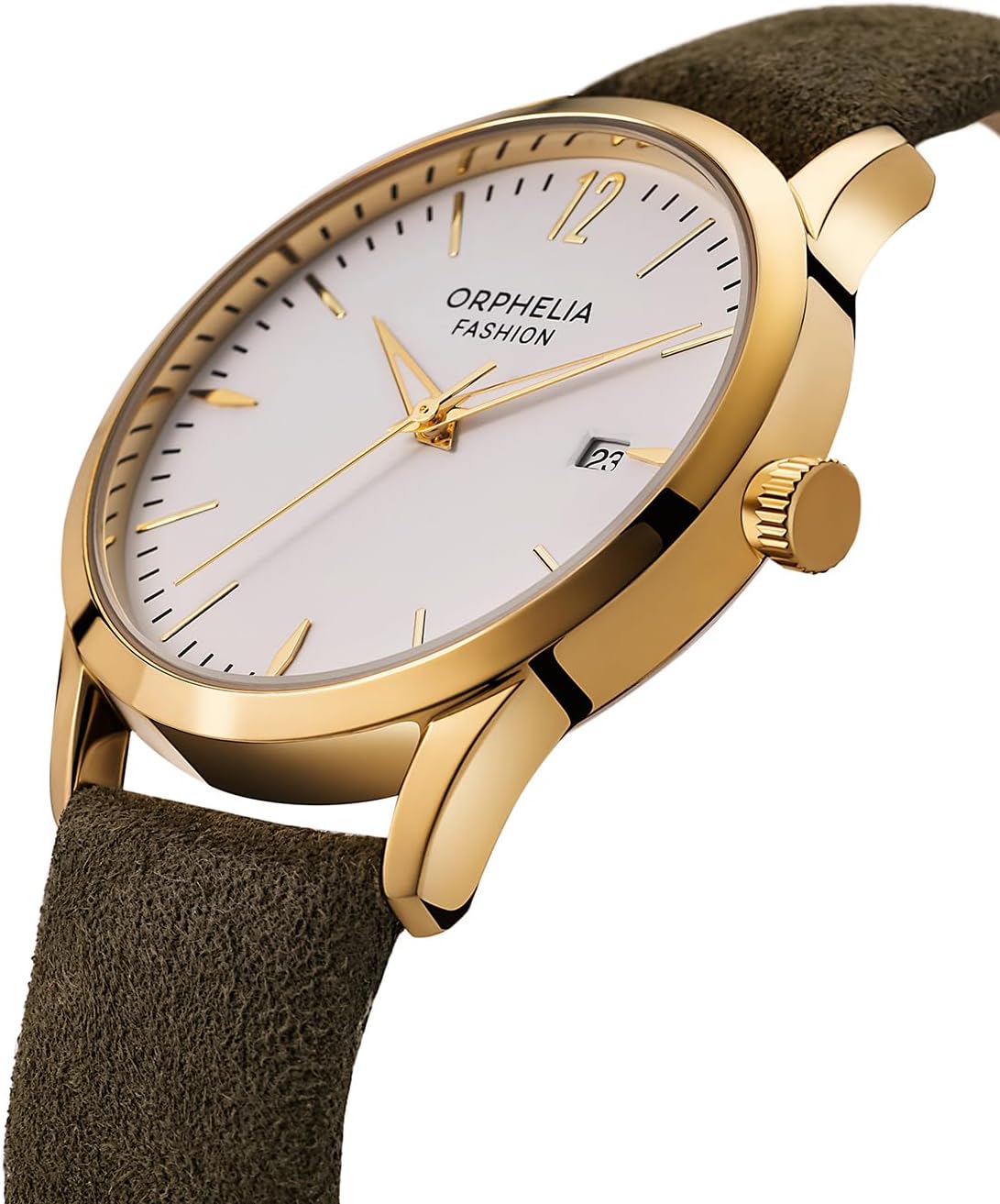 Thumbnail 1 de Orphelia Fashion Montre Femme – Quartz – Analogique, Bracelet Cuir Daim Vert Doré