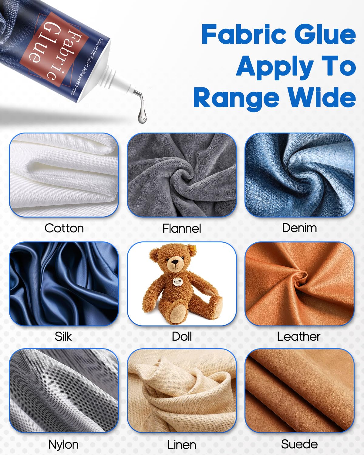 Detalle de Flow fire 120ml Strong Fabric Glue: Clear, Waterproof Textile Adhesive for Clothes, Badges and Patches