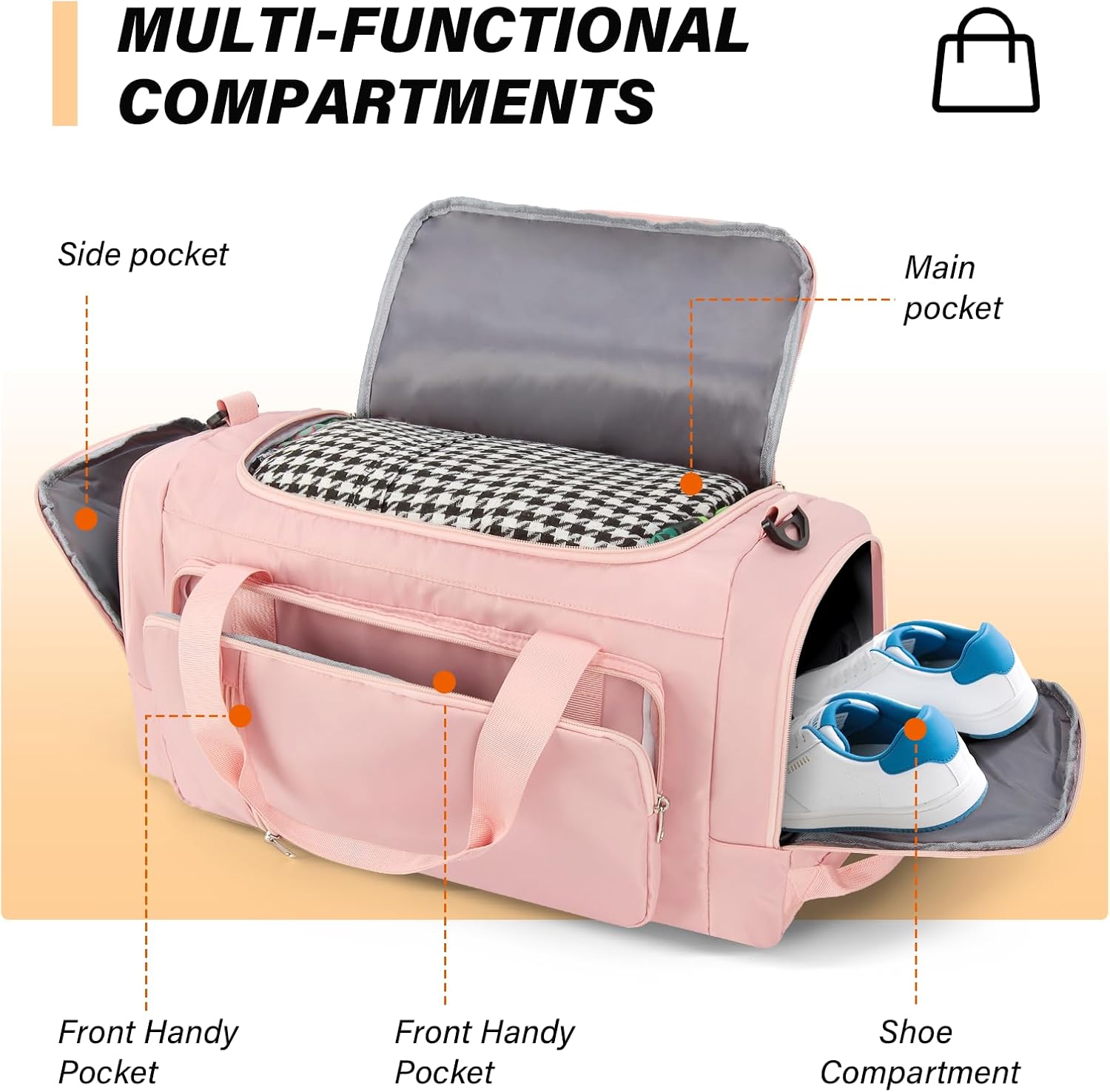 Thumbnail 4 de Sports Gym Bag Duffle with Shoes Compartment – 3-in-1 Bag for Travel, Gym and Everyday Use