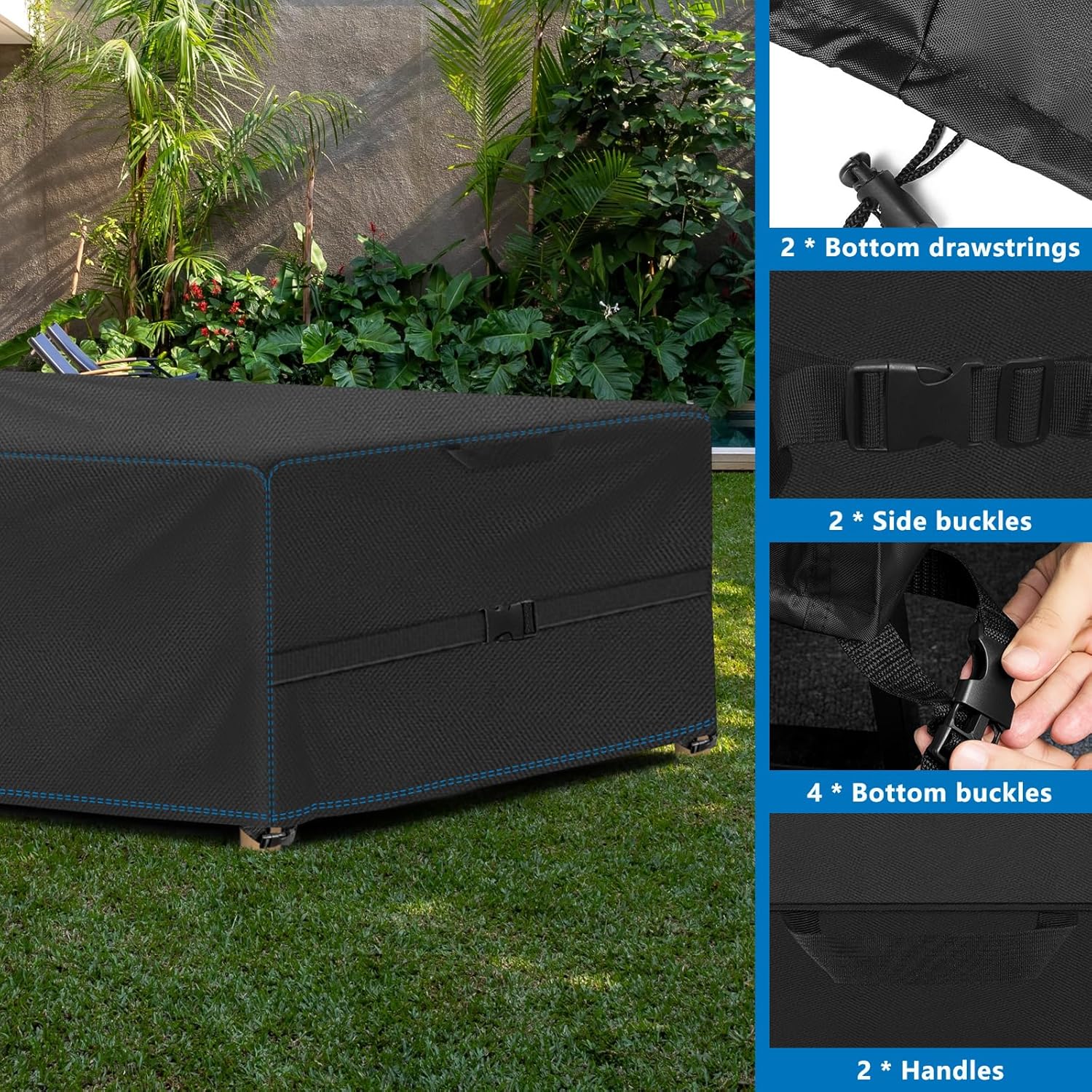 Thumbnail 3 de SIRUITON copertura per mobili da giardino 180x100x74 cm impermeabile 420D Oxford con aperture di ventilazione