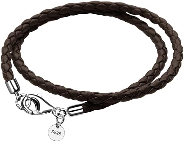 Detalle de Viwind Lederarmband Damen Geflochten 34–36 cm