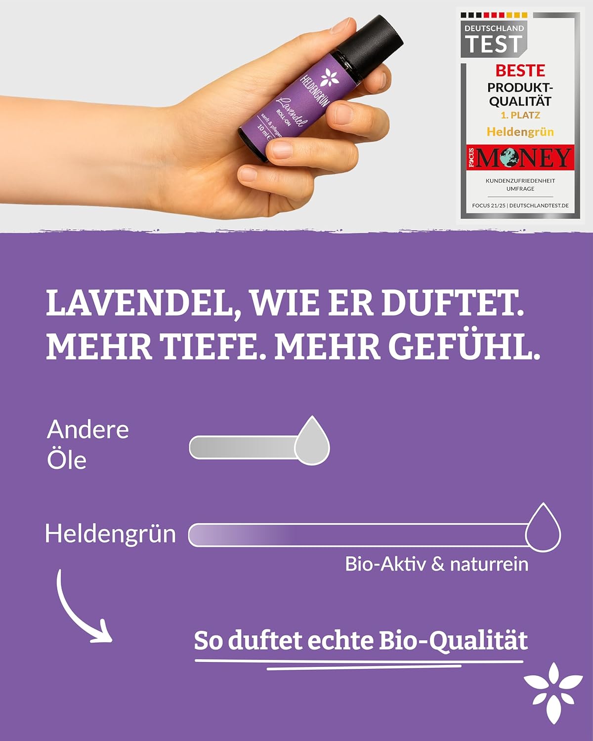 Detalle 2 de Heldengrün BIO Roll-On Lavendel 2-in-1