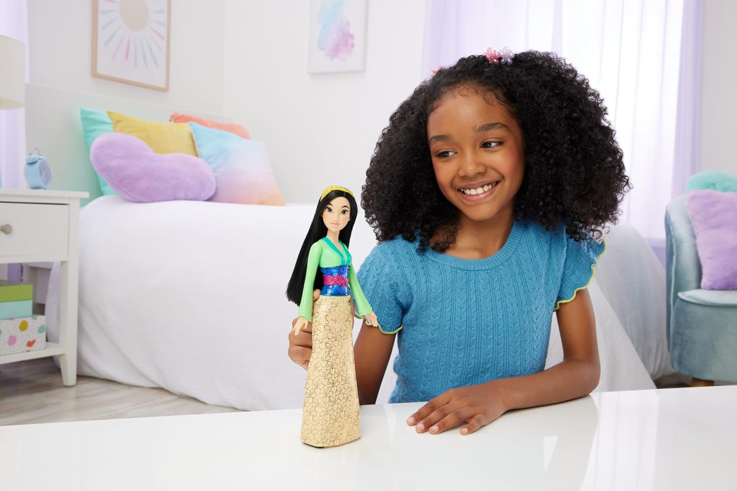 Detalle 2 de Mattel Mulán Muñeca princesa pelo largo 3+ años