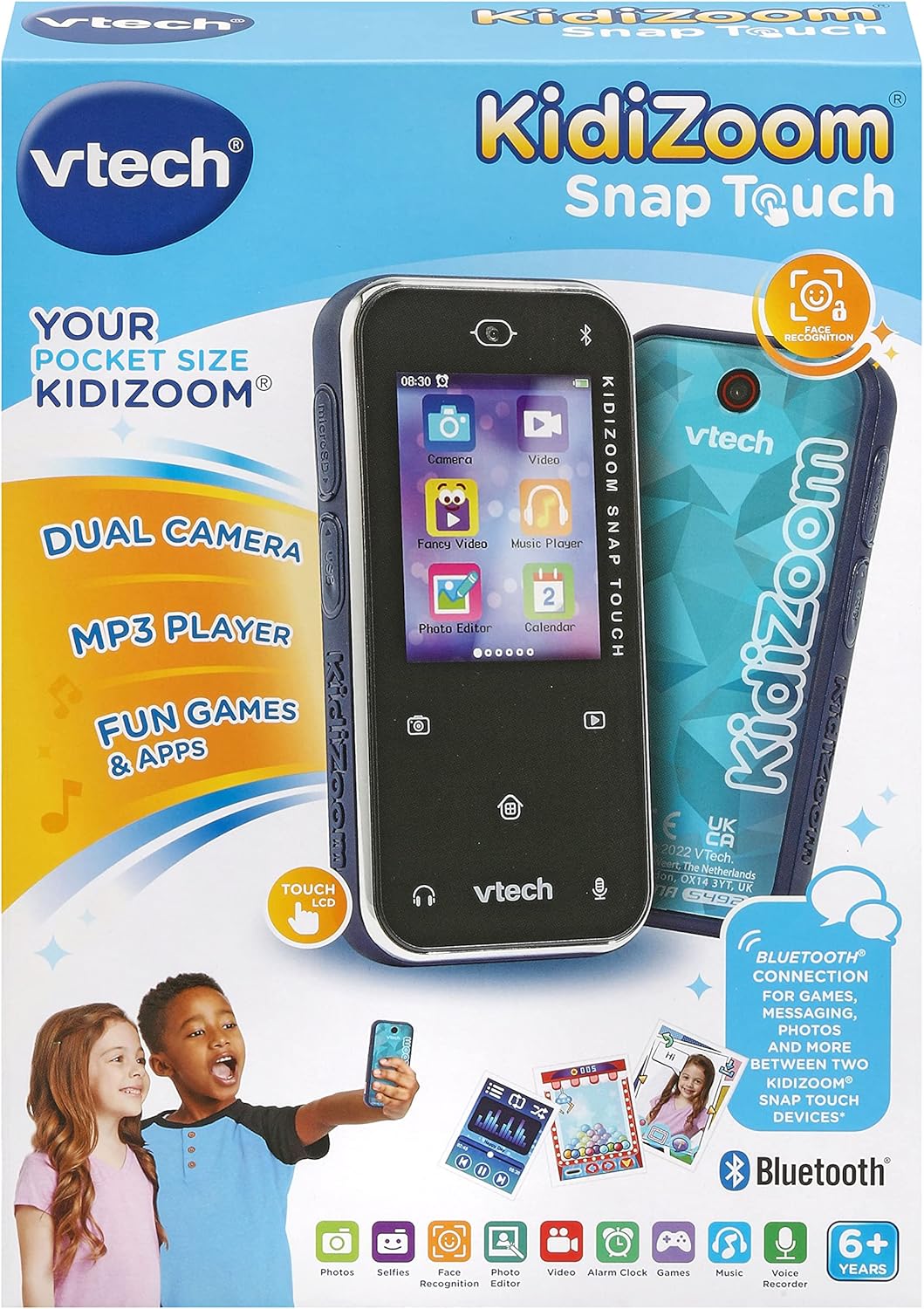 Thumbnail 2 de VTech KidiZoom Snap Touch (Blue) pocket touchscreen camera for kids, dual 5MP