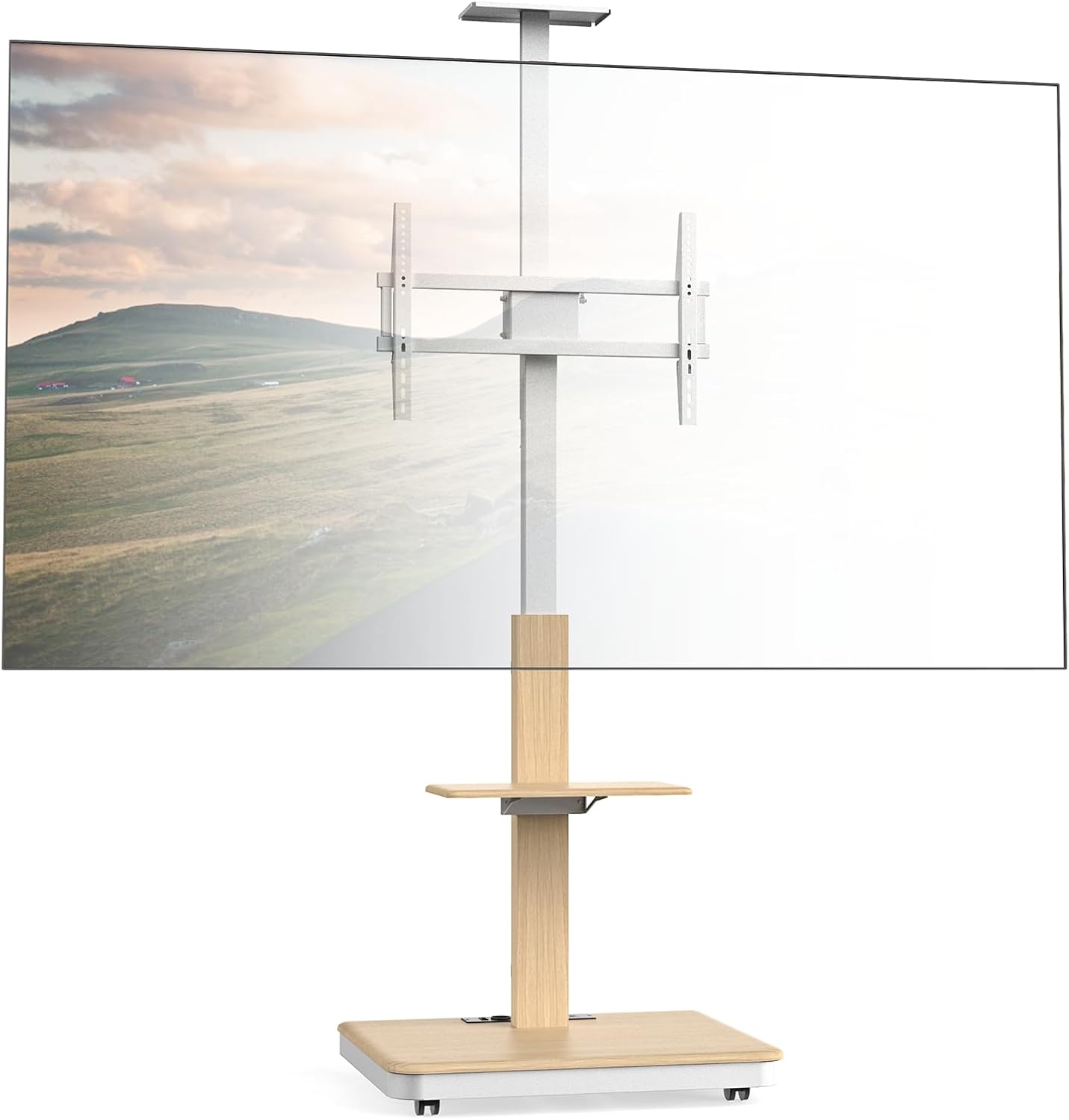 Thumbnail 3 de XTRARM Elite Support TV mobile réglable en hauteur (40 à 86 pouces, jusqu’à 60 kg) avec étagères et multiprise