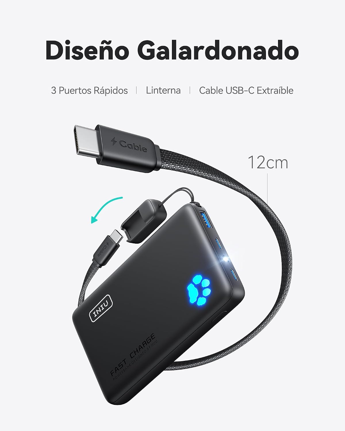 Detalle 2 de INIU 45W Power Bank 10000mAh