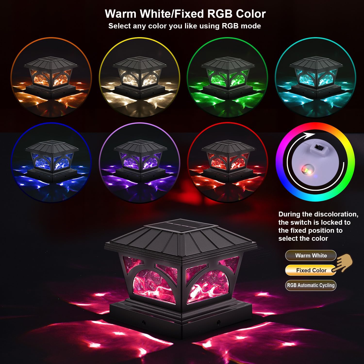 Detalle de AEYANZZ Solar Post Cap Lights 20 Lumens