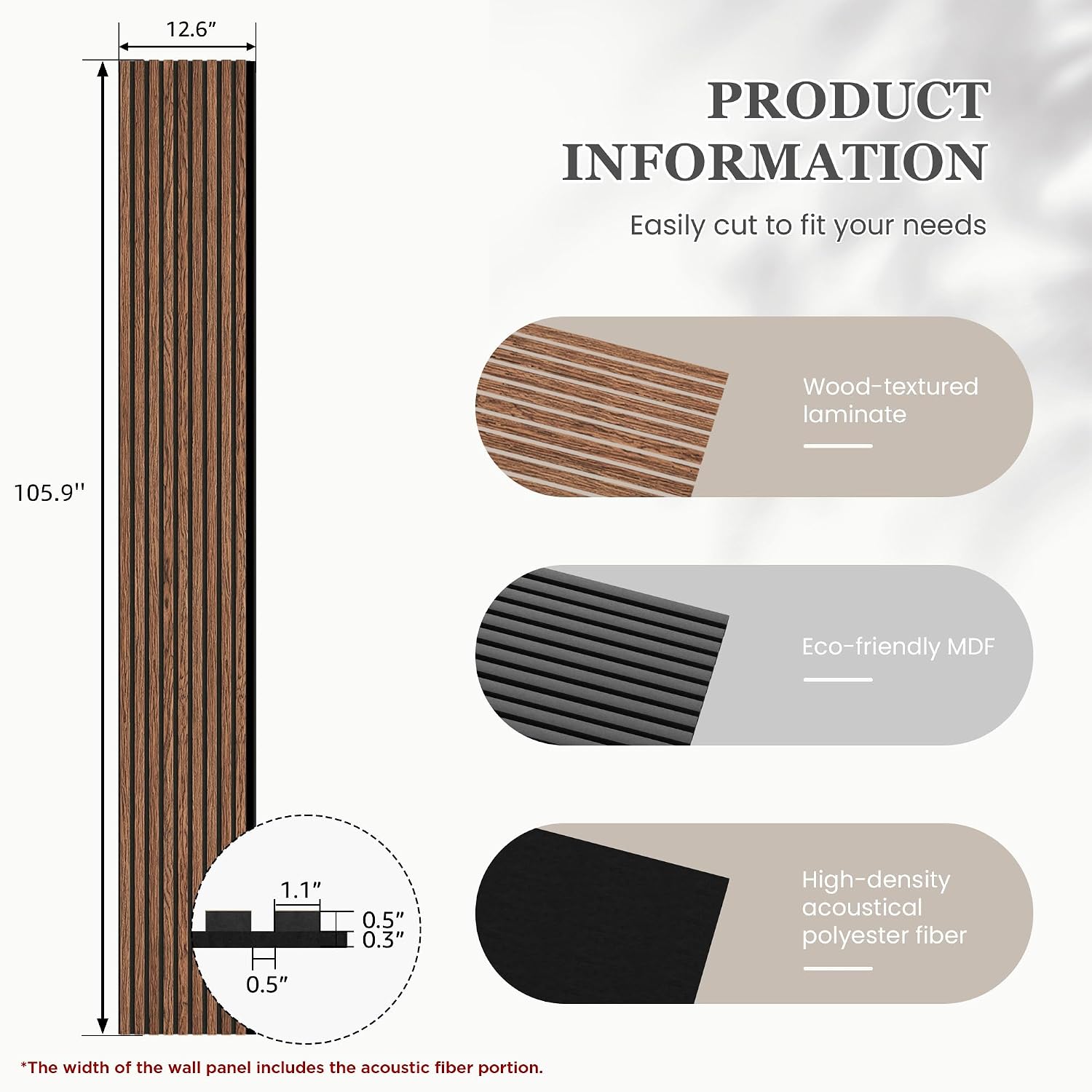 Thumbnail 2 de LDB_BUILDING AWPLDB-CB-26932-4P Acoustic Wood Slat Wall Panels, Red Oak