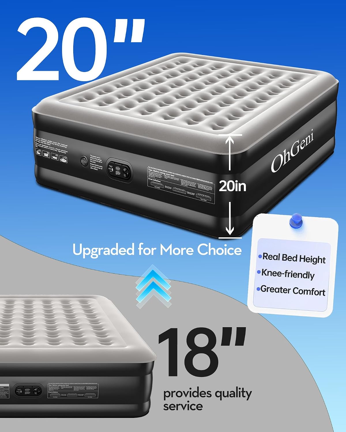 Detalle 2 de OhGeni 20" Cal King Air Mattress