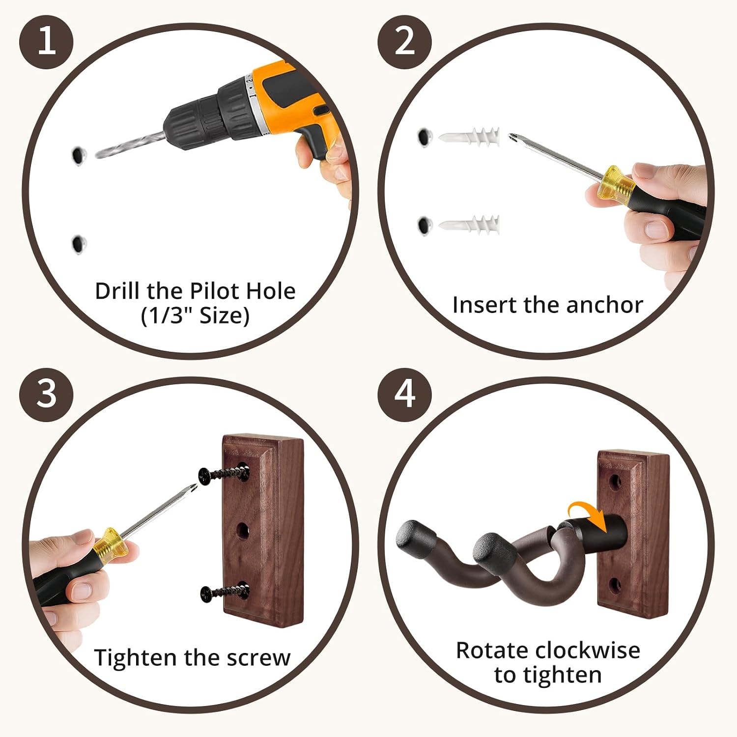 Thumbnail 4 de DIDA Guitar Wall Mount, Black Walnut