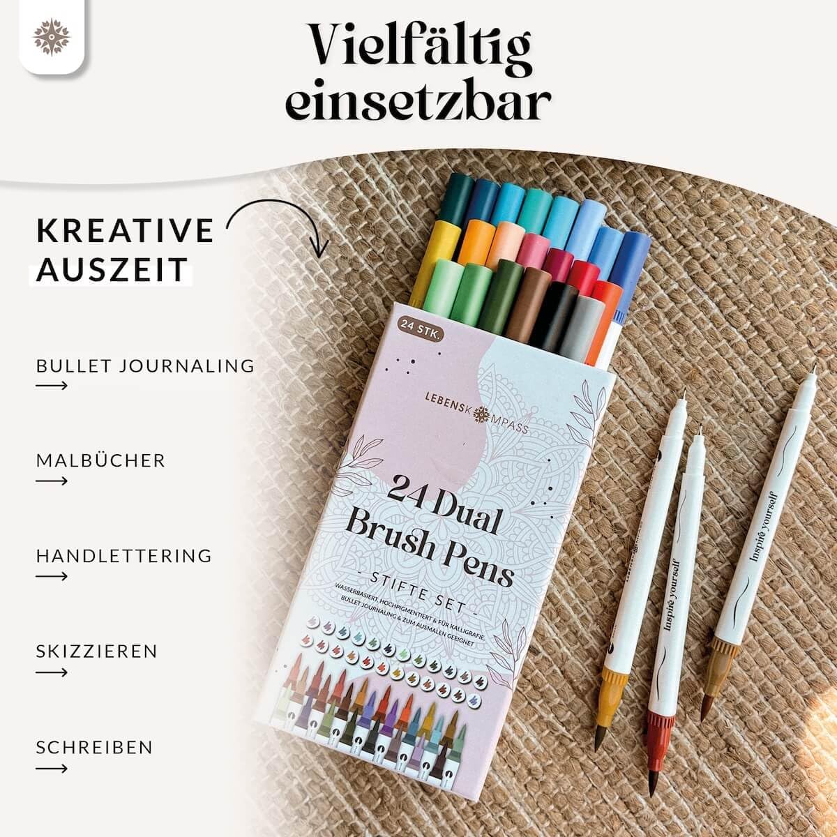 Detalle 2 de LEBENSKOMPASS Brush Pen Set 24 Farben