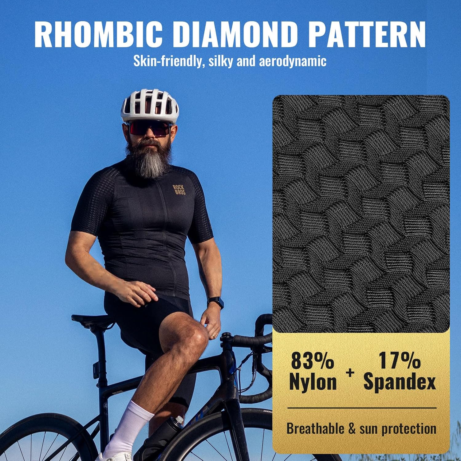 Thumbnail 1 de ROCKBROS Maglia ciclismo uomo estiva con maniche corte, traspirante e asciugatura rapida