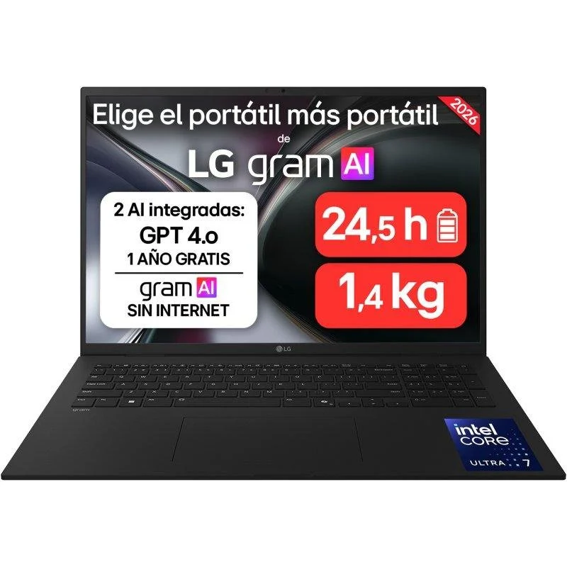 Detalle de LG Gram 17Z90TL: portabilidad extrema con pantalla amplia y rendimiento suficiente para la productividad