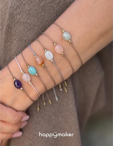 Detalle de happymaker Mutmacher Geschenk Aquamarin-Armband – handgemacht in Deutschland