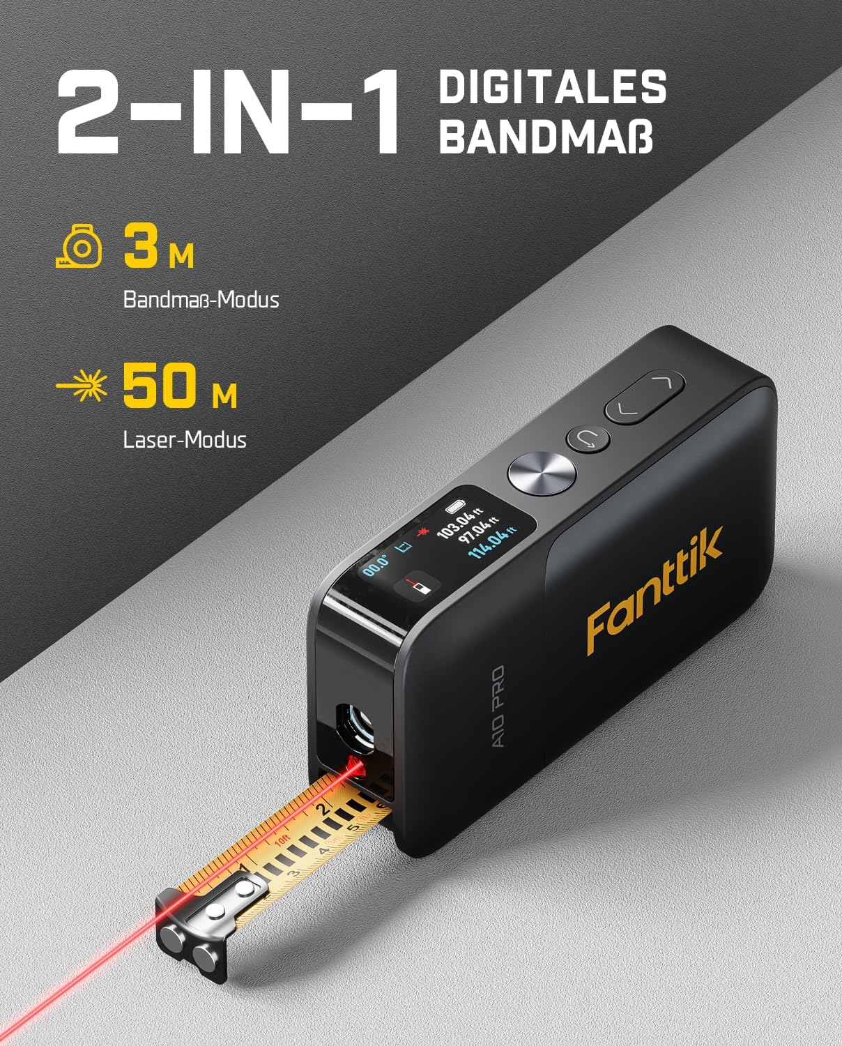 Detalle 2 de Fanttik A10 Pro 2‑in‑1 Laserentfernungsmesser