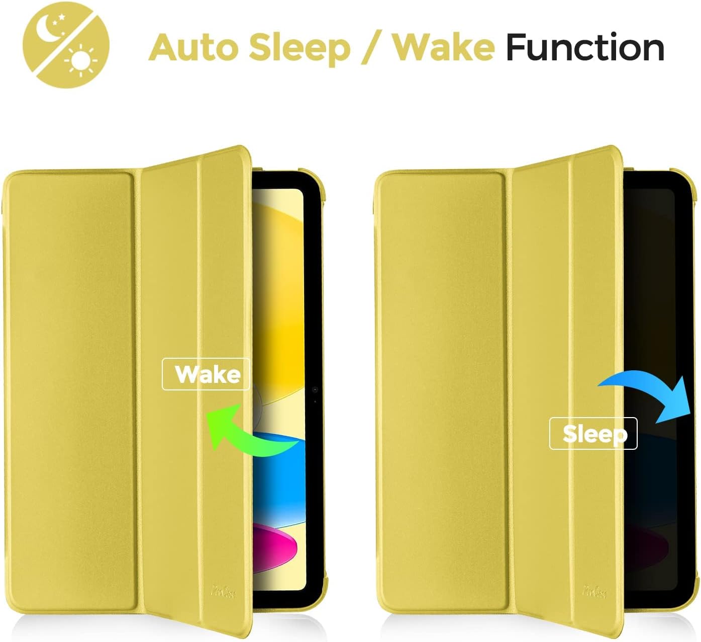 Detalle de ProCase Hülle für iPad A16 11 Generation 2025 und iPad 10. Generation 2022 – Ultraleichtes Hartcase mit Wake/Sleep, Gelb