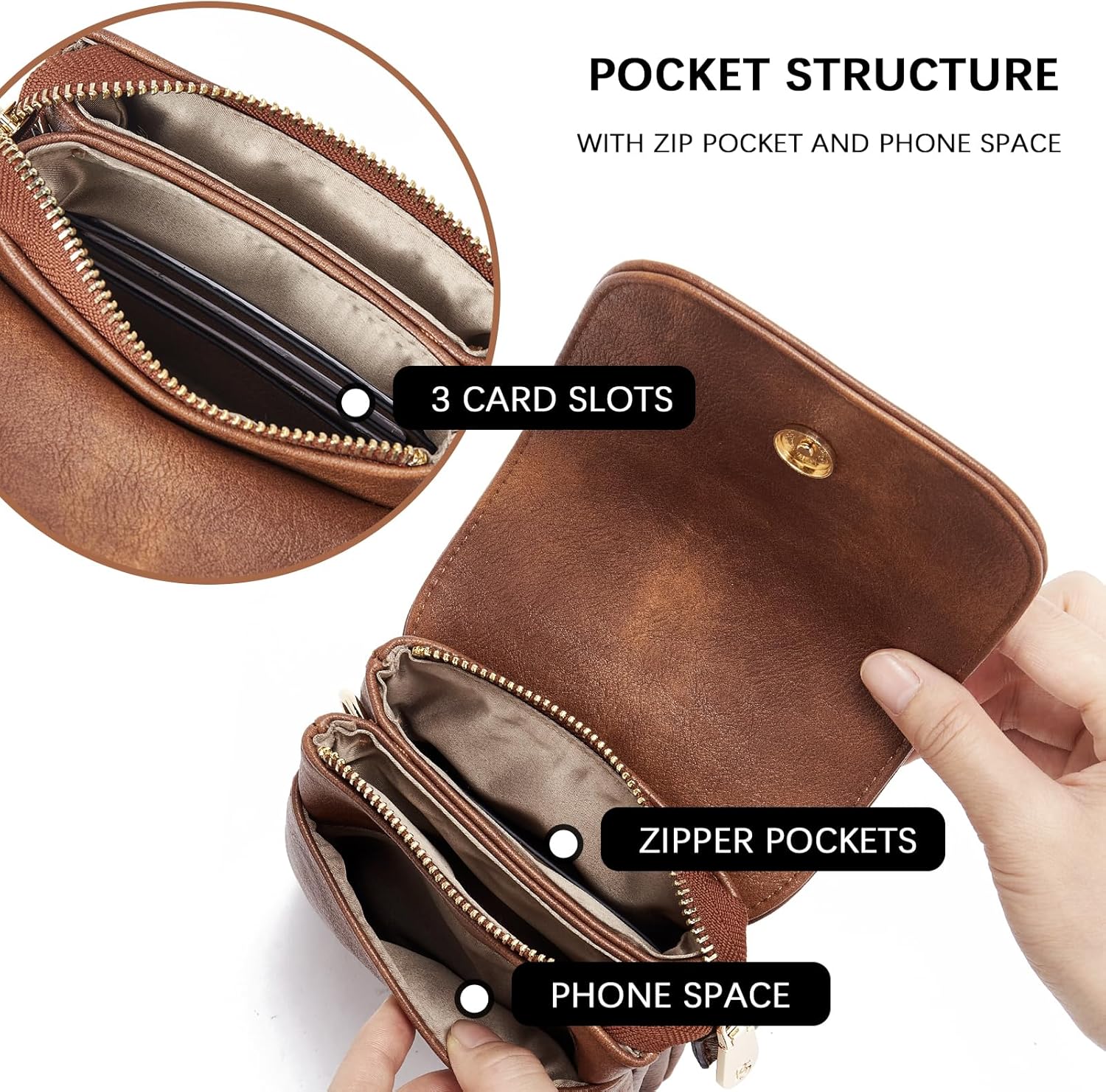 Thumbnail 3 de BOSTANTEN Small Crossbody Bag 7.1in