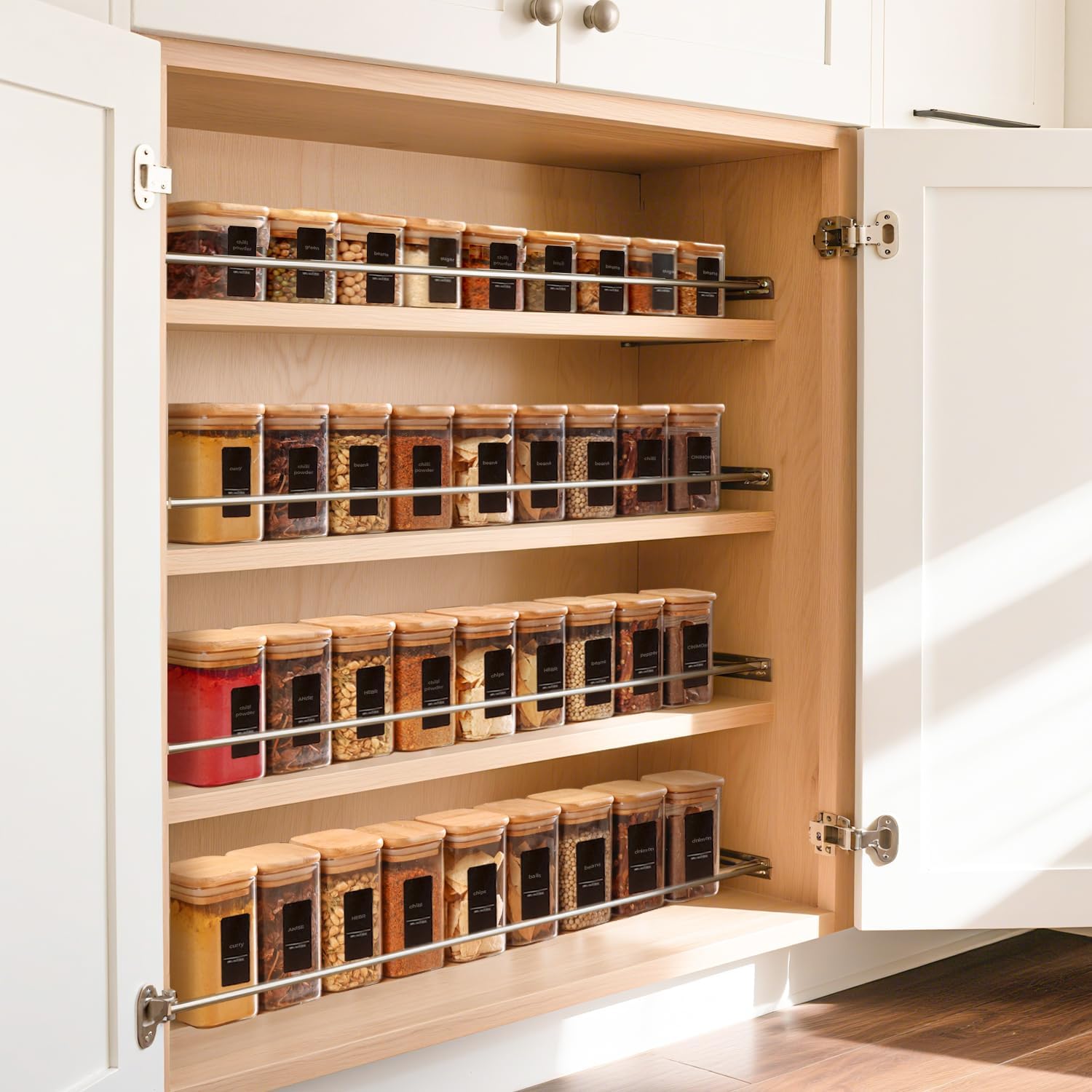 Detalle 2 de ComSaf Gewürzgläser 240 ml, 12er Set mit Etiketten 🧂