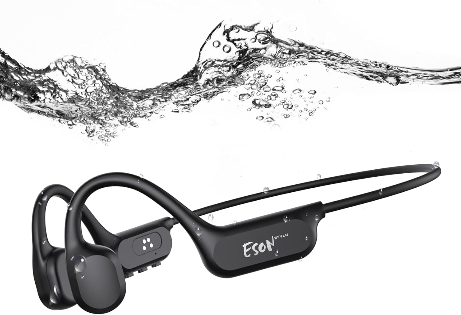 Detalle de esonstyle Kopfhörer Schwimmen Bluetooth 6.0 – IP68, Knochenschall, 8 GB MP3-Player