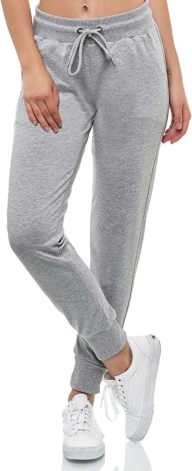 Smith & Solo damesjoggingbroek van katoen, slim fit en hoge taille