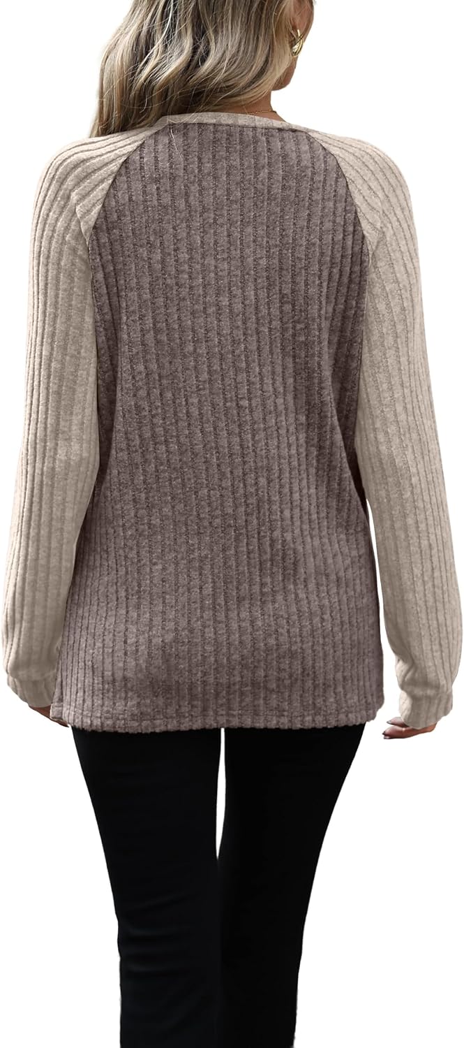 Detalle 1 de WIHOLL Women's Quarter-Zip Pullover in Ribbed Knit