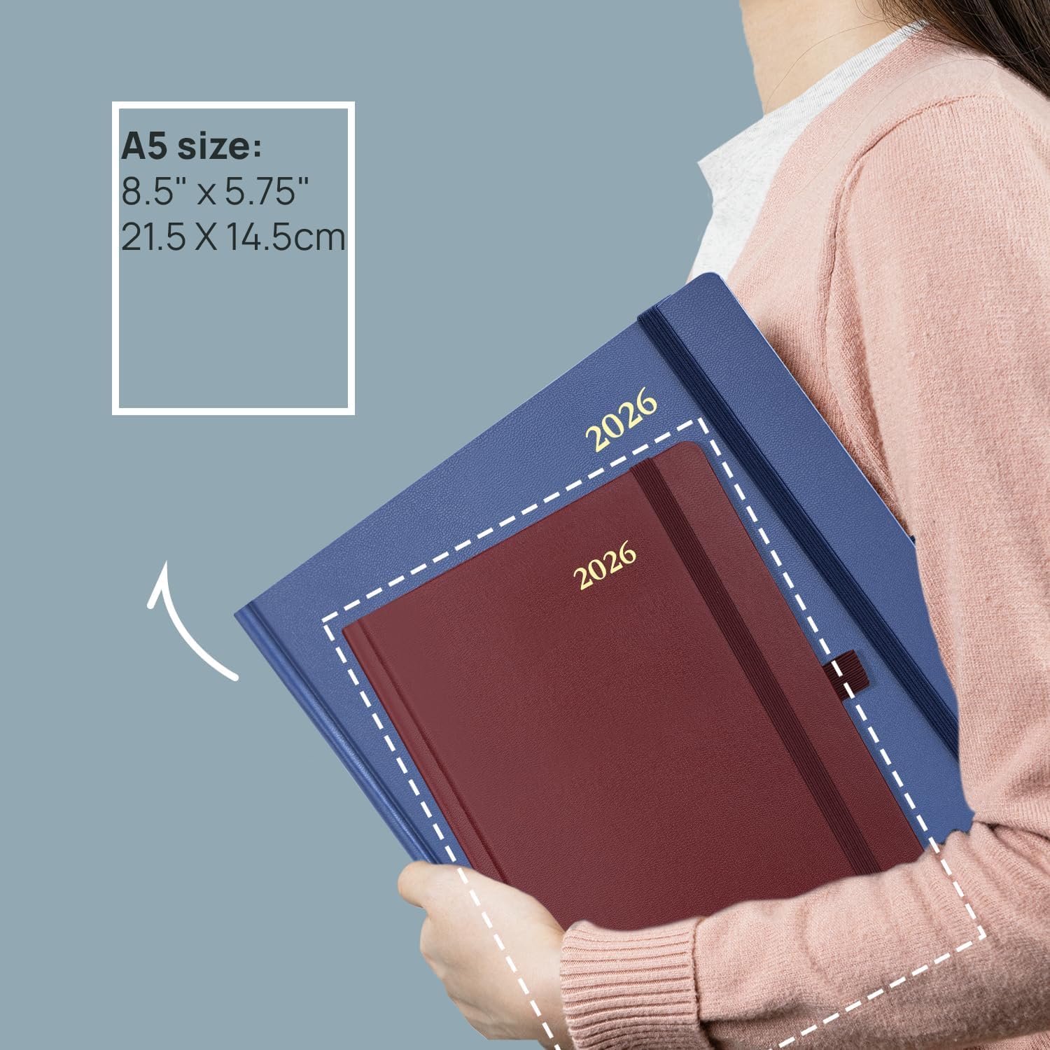 Detalle 2 de POPRUN Diary 2026 A5 Day‑per‑Page Planner 📓