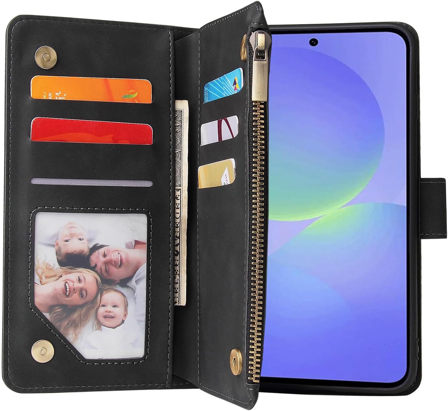 Thumbnail 2 de Asuwish Wallet Case with Tempered Glass Screen Protector for Samsung Galaxy A56 5G