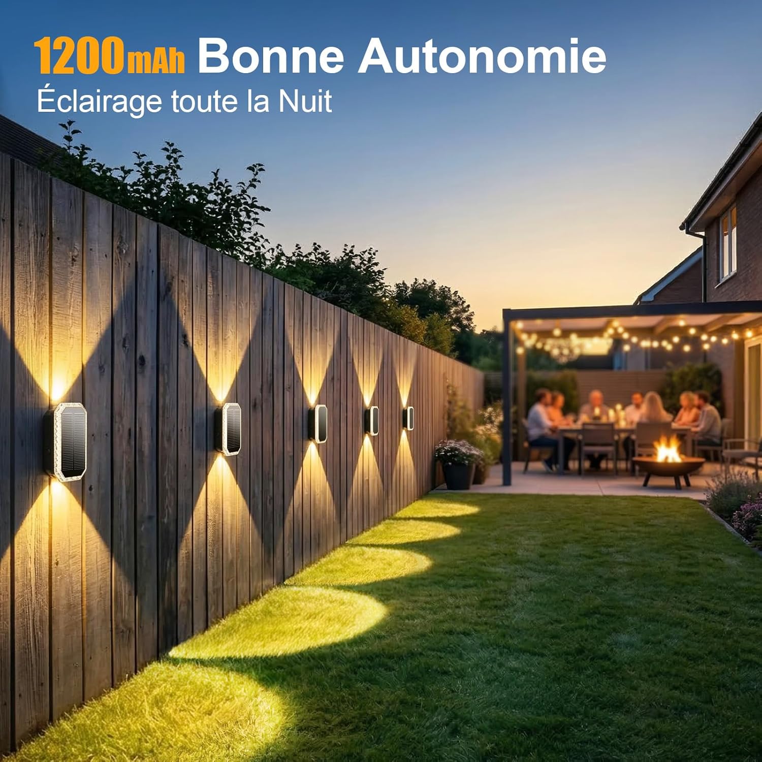 Thumbnail 4 de SUNNMO Lampe Solaire Extérieure Murale (Lot de 4) – Appliques Haut et Bas, 3 Modes, IP65