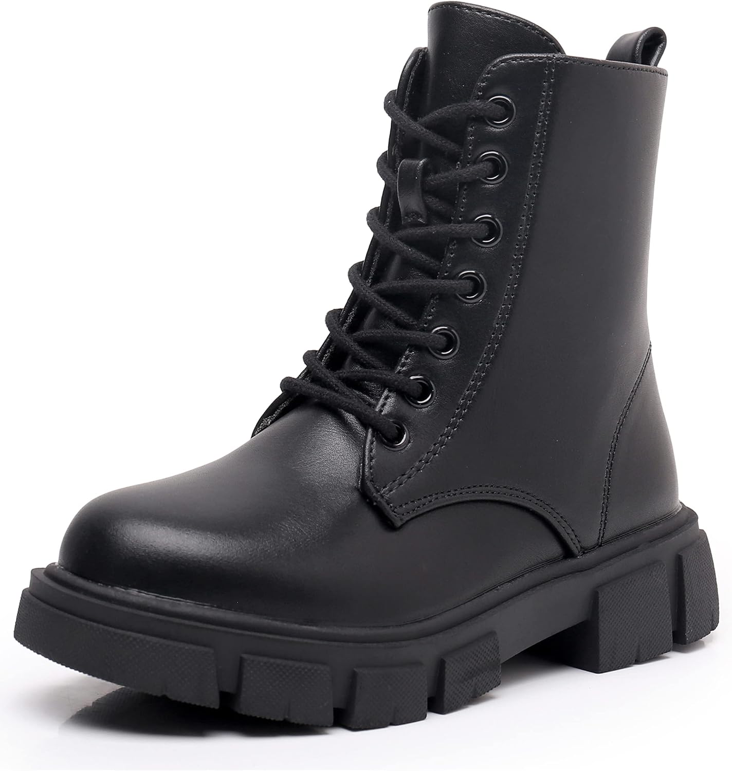 Detalle de Apakowa Girls' Combat Boots with Side Zipper