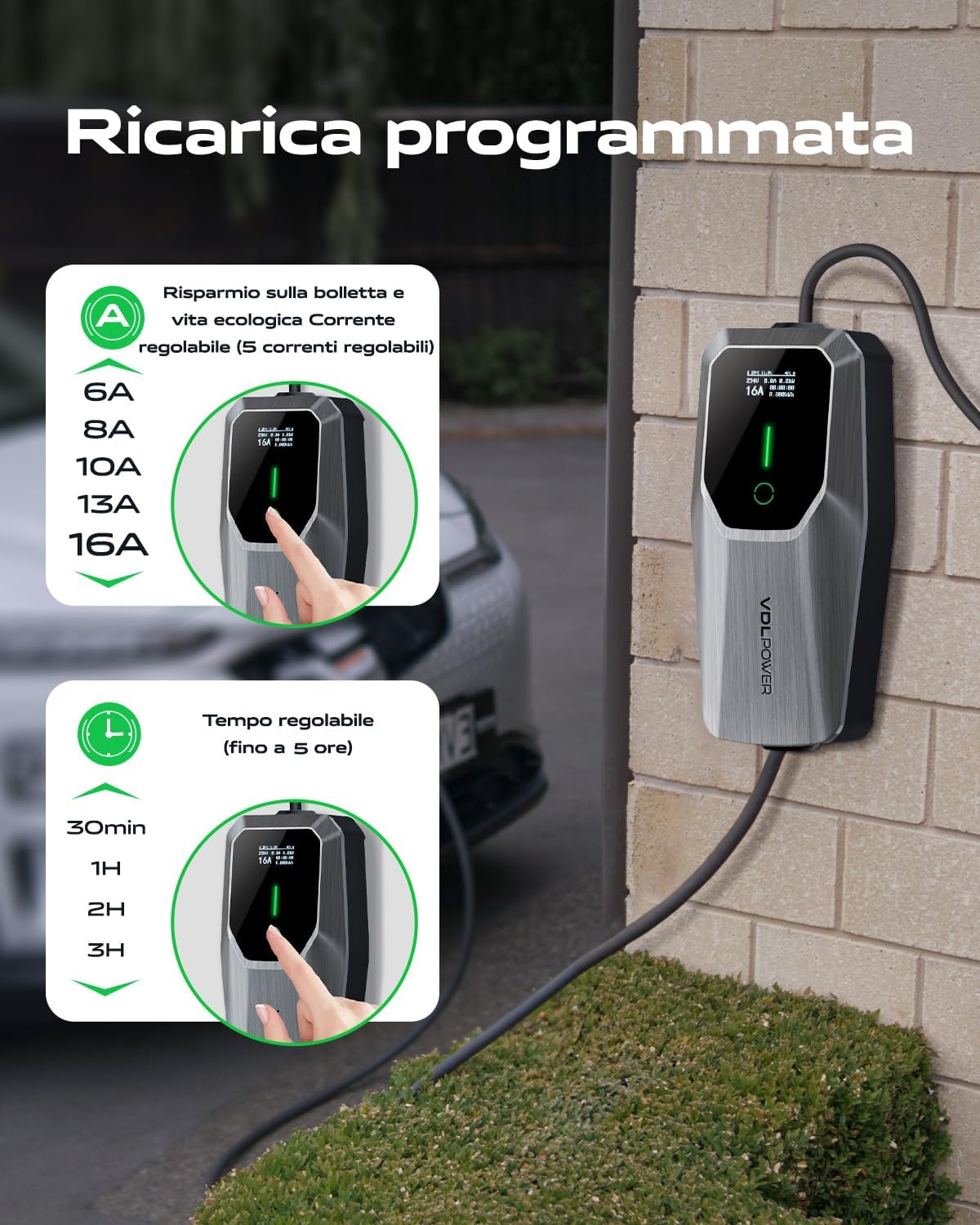 Thumbnail 2 de VDLPOWEREU caricatore EV Tipo 2 3,6 kW (6–16 A) con cavo da 5 m, monofase Schuko EU, IP65