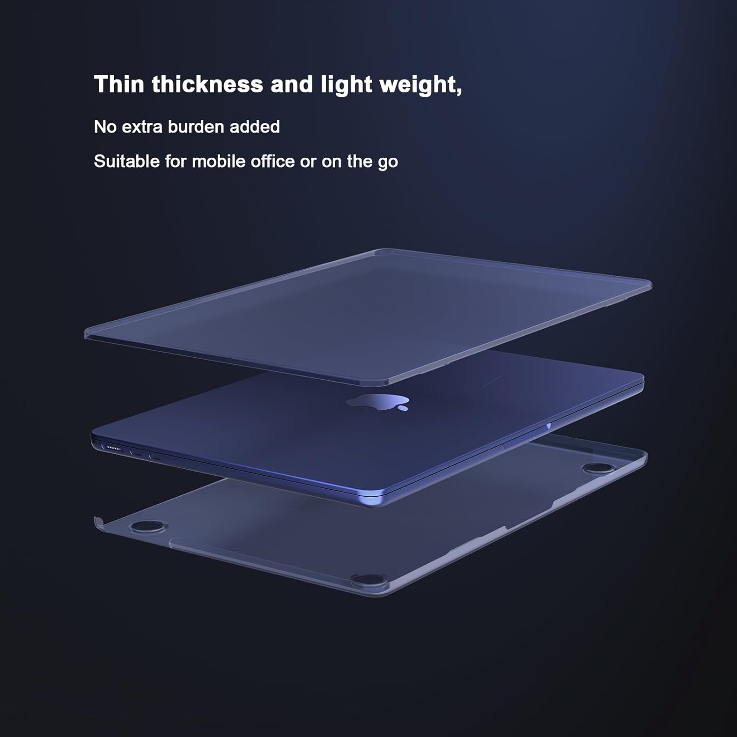Detalle 2 de eleger Matte Crystal Case for MacBook Air 13.6" (M2–M5) – Midnight Transparent