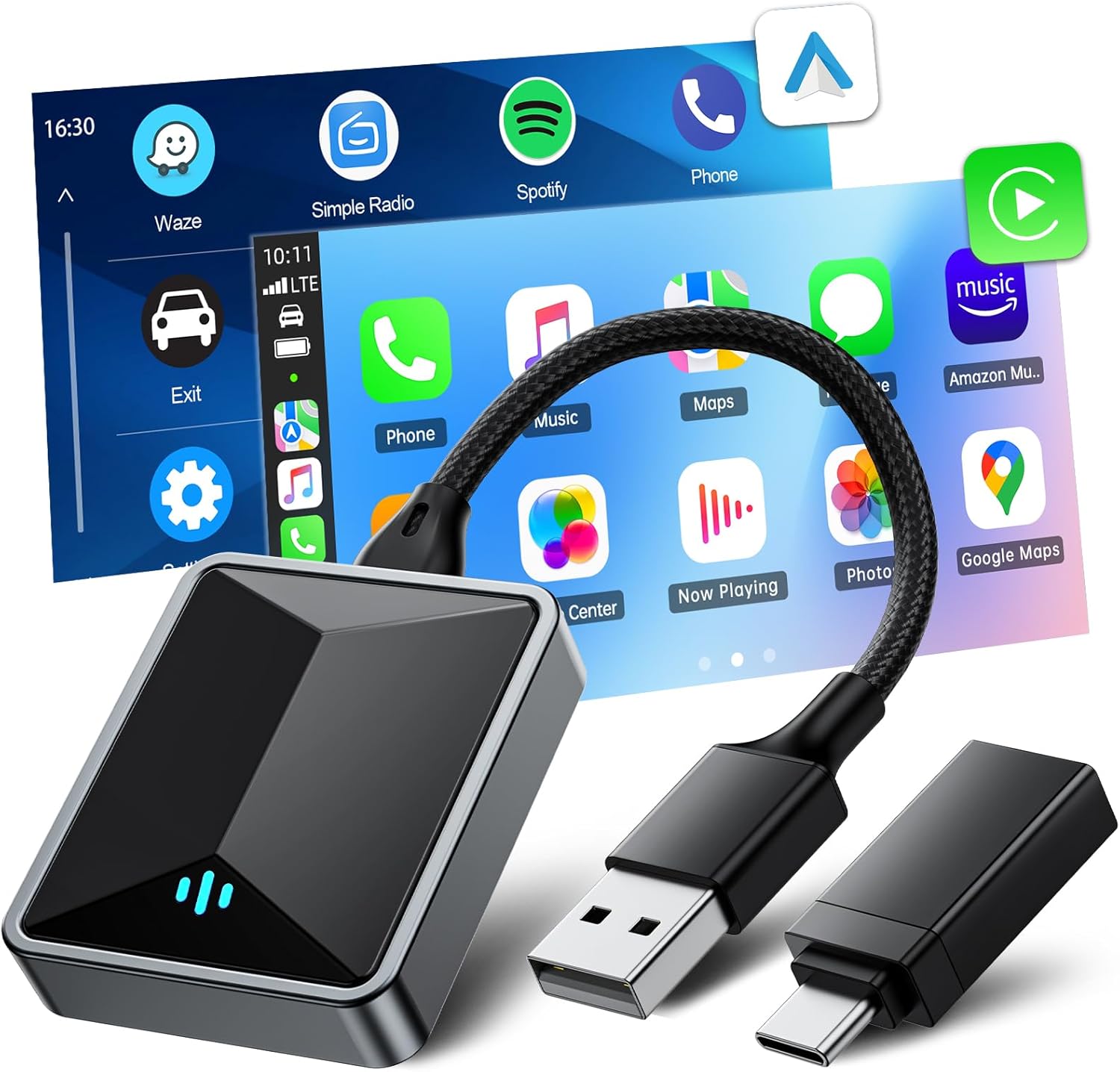 LAMTTO Adaptador Carplay Inalámbrico 2 en 1 5,8GHz