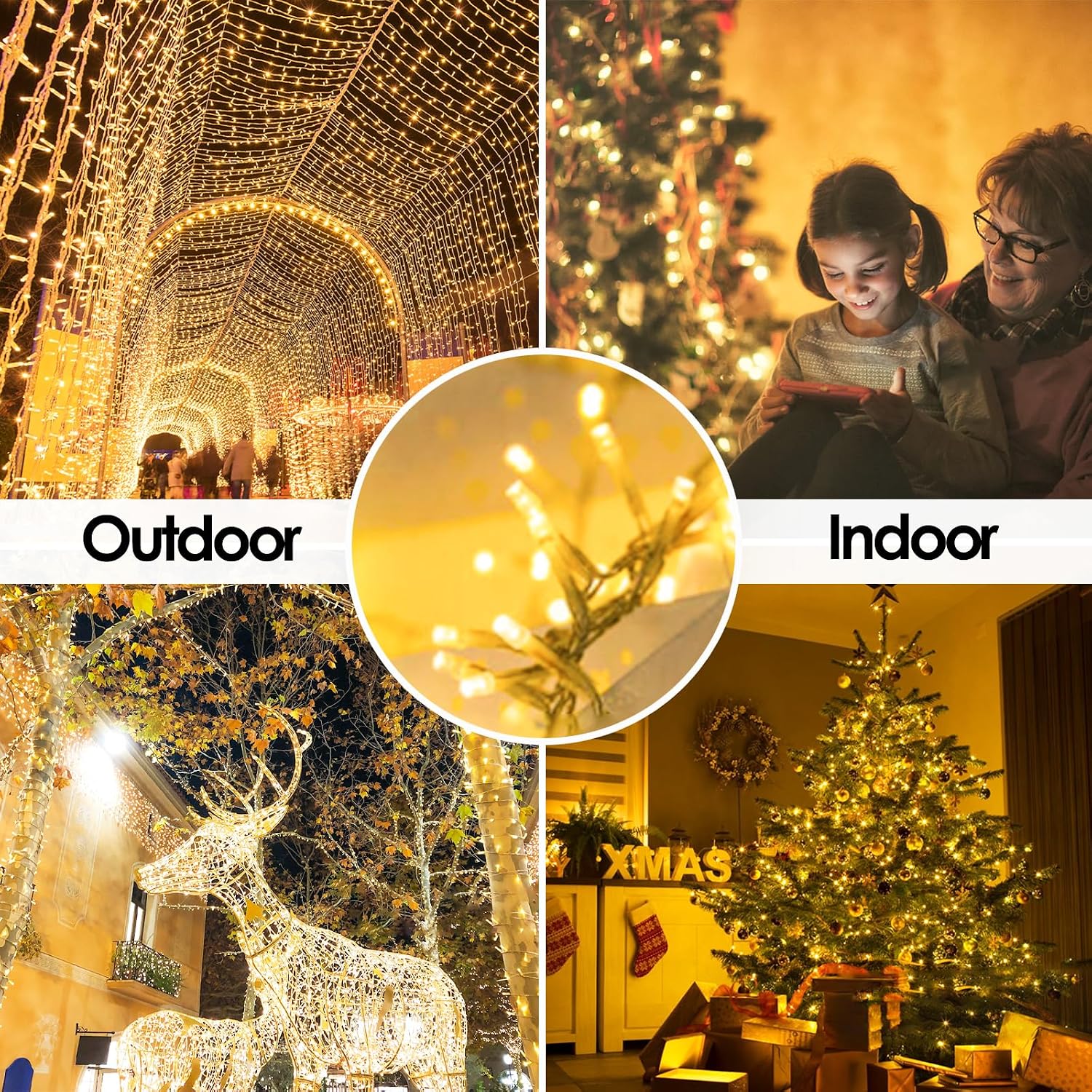 Detalle de SANJICHA MLS-D29V6WUC-O 800 LED String Lights, 272 ft Warm White