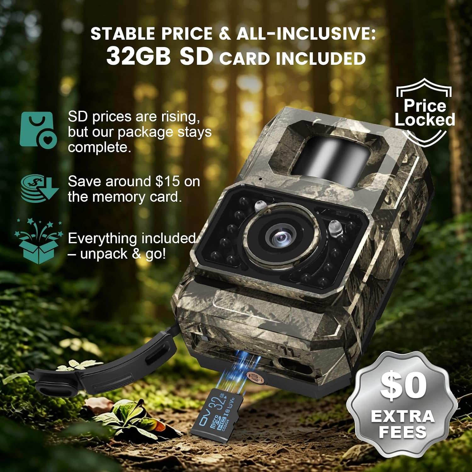 Detalle 2 de MAXDONE Trail Camera, Solar WiFi, 4K 64MP, 100° View, Night Vision
