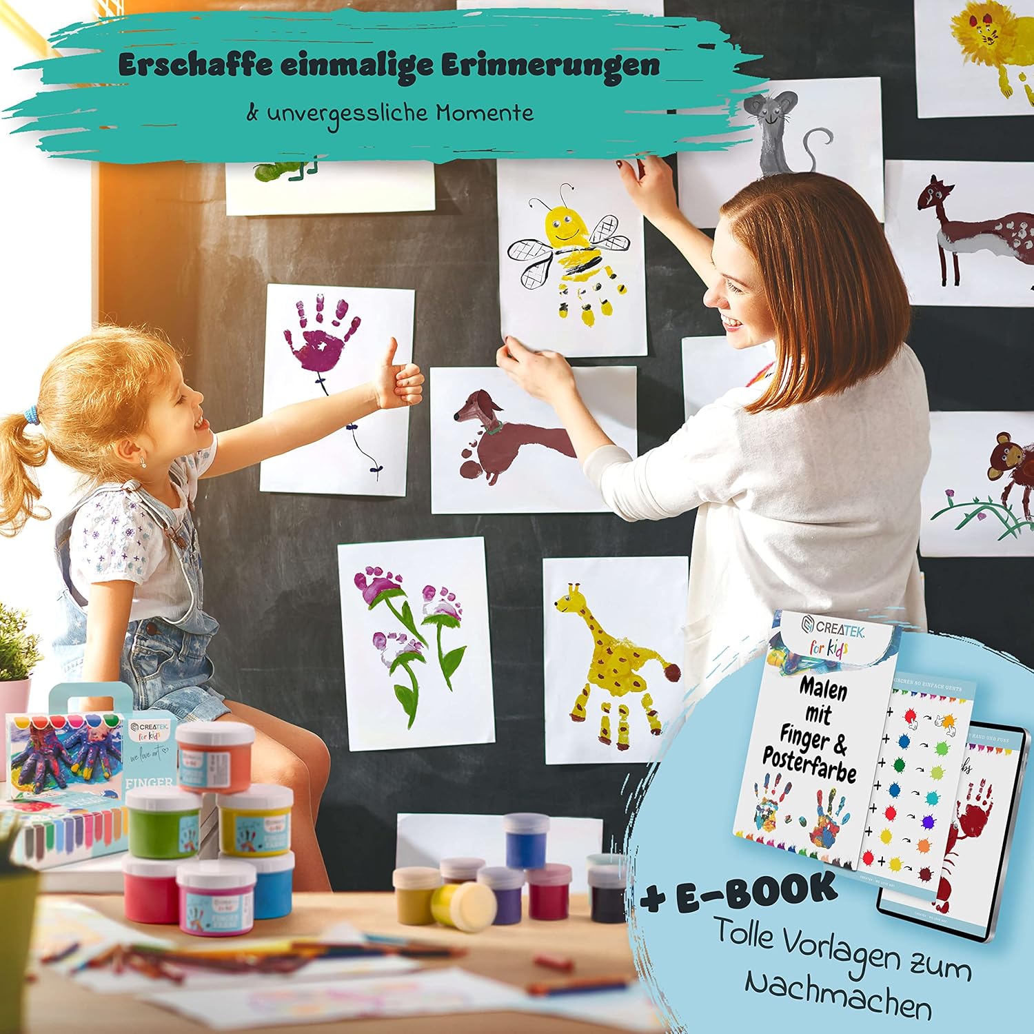 Thumbnail 2 de CreaTek Fingerfarben Kinder 6×60ml 🎨