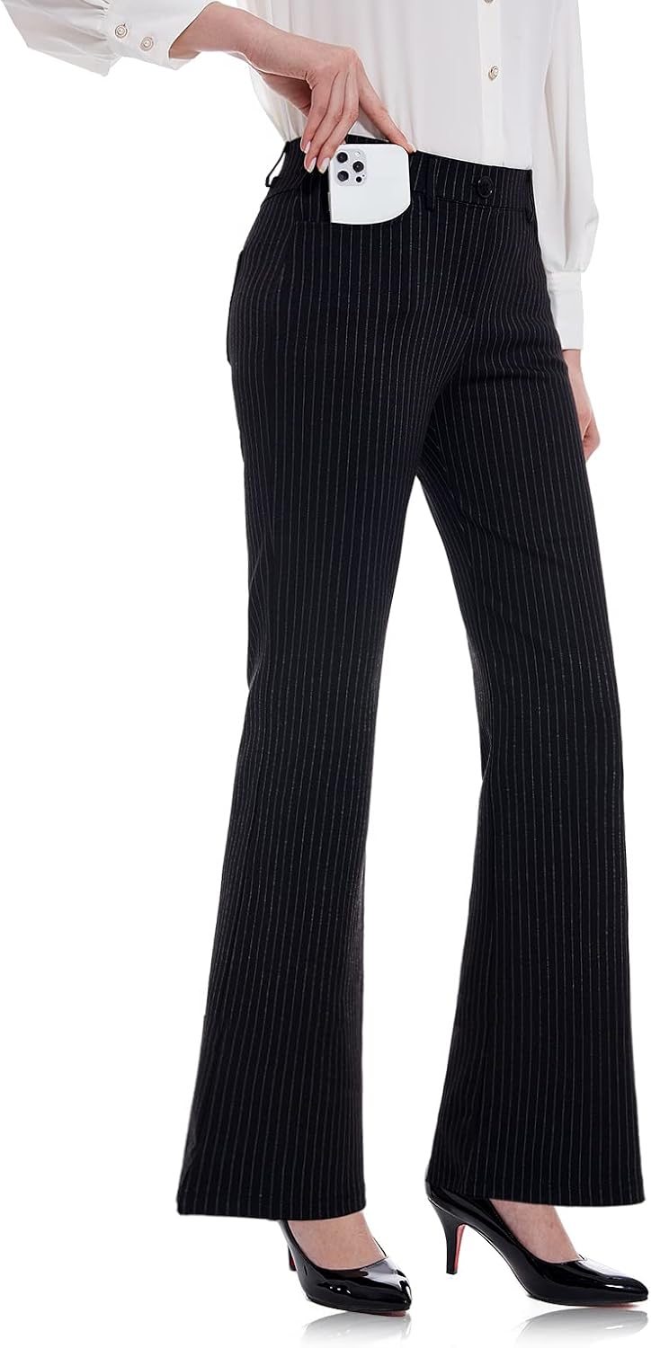 Detalle de Tapata Women’s Stretchy Bootcut Dress Pants (28"–34" Inseams) with Pockets for Office Work
