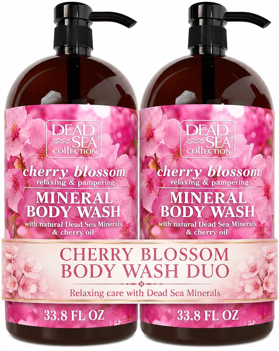 Detalle de Dead Sea Collection Lavender Body Wash: Pure Dead Sea Minerals + Lavender Oil (Pack of 2, 67.6 fl oz)