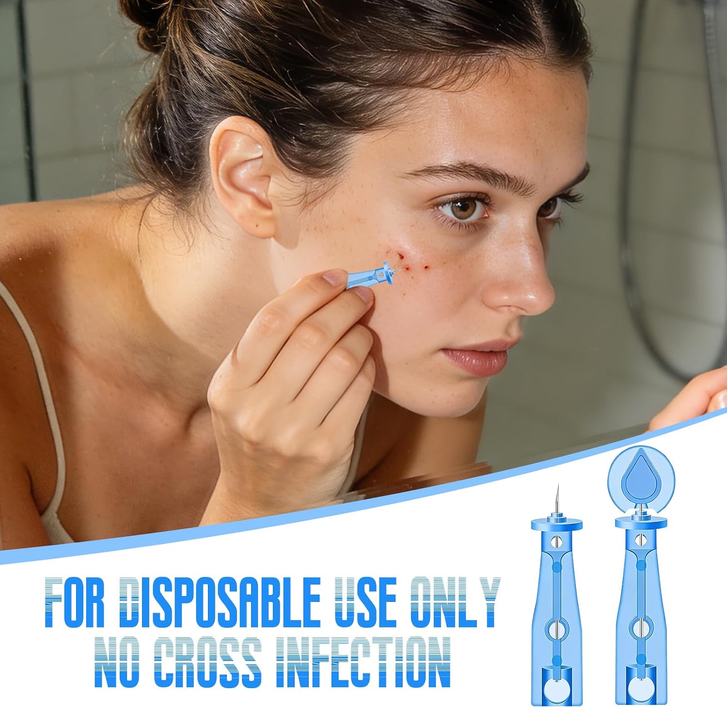 Detalle de Disposable acne lancets, 50-piece set