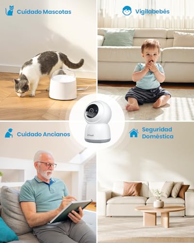 Thumbnail 8 de ieGeek Cámara WiFi 2K Interior 360° PTZ con Audio y Alarma (2 Pack)