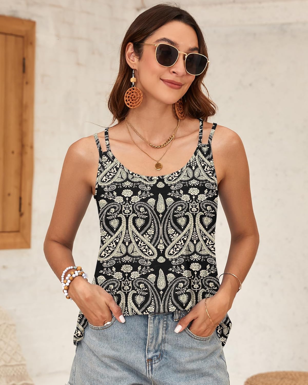 Thumbnail 3 de PLOKNRD Débardeur Femme Été Avec Gilet Sans Manche Bretelles Spaghetti Chic – Col Rond
