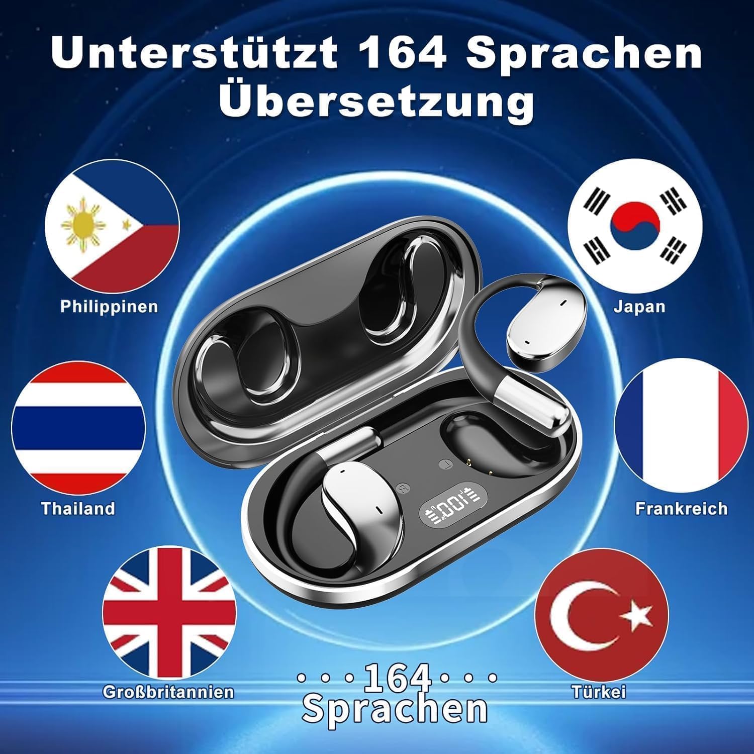 Thumbnail 6 de NUPLEA AI Kopfhörer Übersetzer – 3-in-1 Übersetzungskopfhörer für bis zu 164 Sprachen, Open-Ear-Design