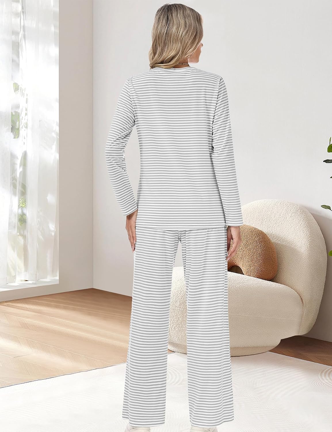 Detalle de Rapbin Damen-Schlafanzug Set mit 95% Polyester