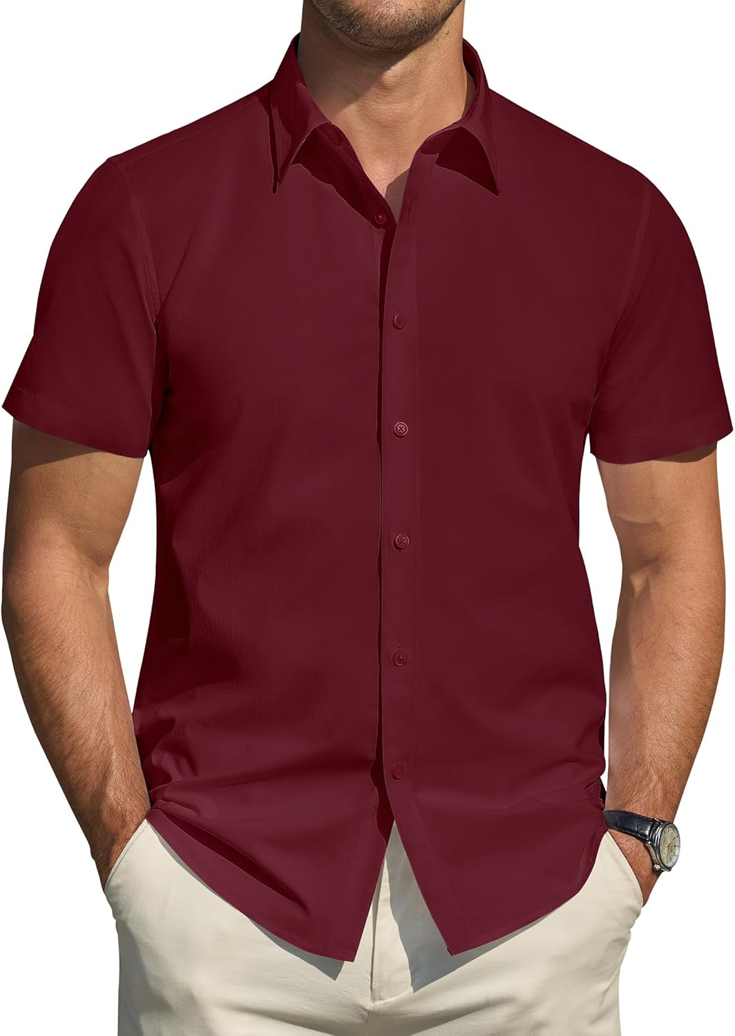Thumbnail 6 de J.VER Hemd Herren Kurzarm Fleckenschutz Regular Fit Sommer Stretch