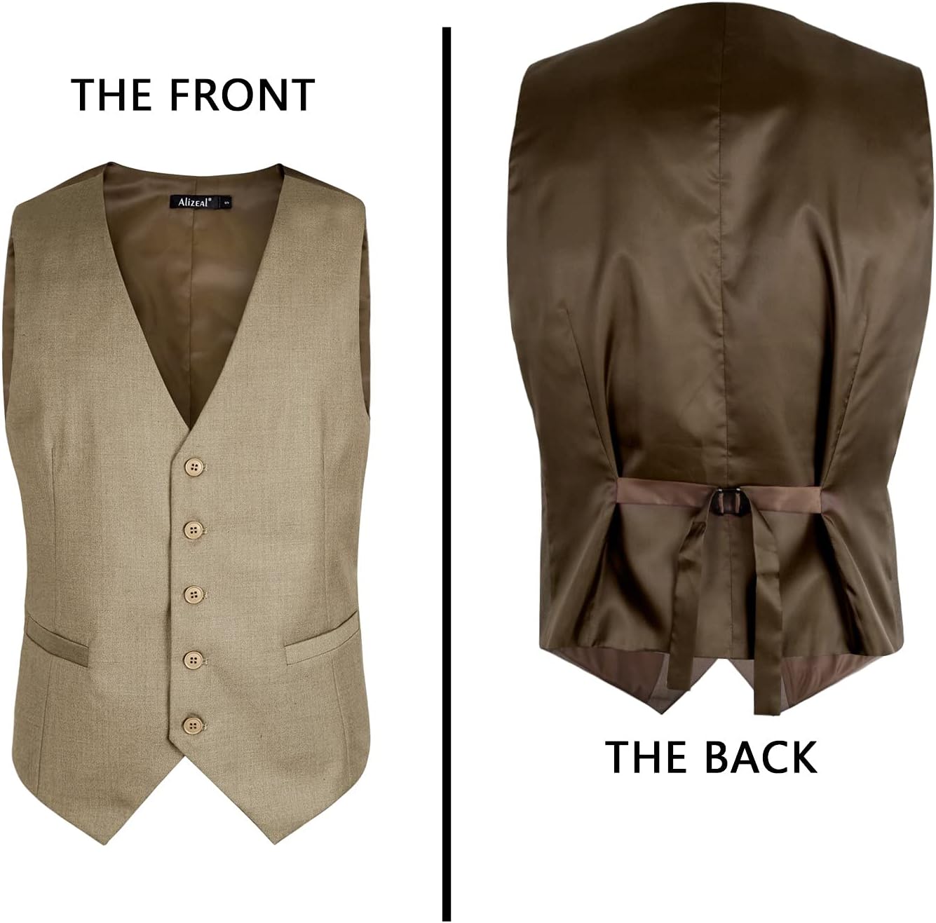 Thumbnail 2 de Alizeal Mens Classic Solid Colour Suit Vest (Regular Fit) Waistcoat