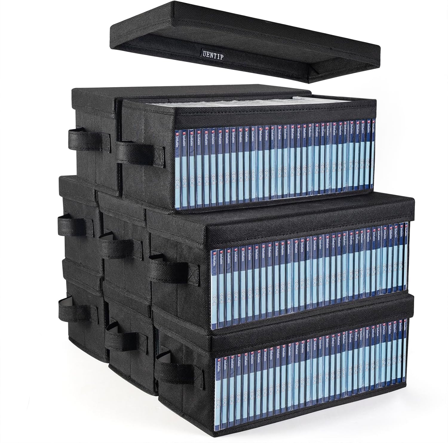 UENTIP CD-Aufbewahrungskoffer – 256 CDs in Standard-Jewelcases, 512 CDs in Slimcases oder 1400 Discs in CD-Hüllen (8er-Pack)