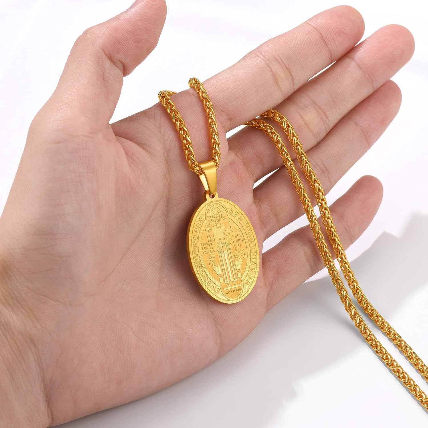 Thumbnail 2 de PROSTEEL Collana con ciondolo San Benito in acciaio inossidabile 316L, confezione regalo